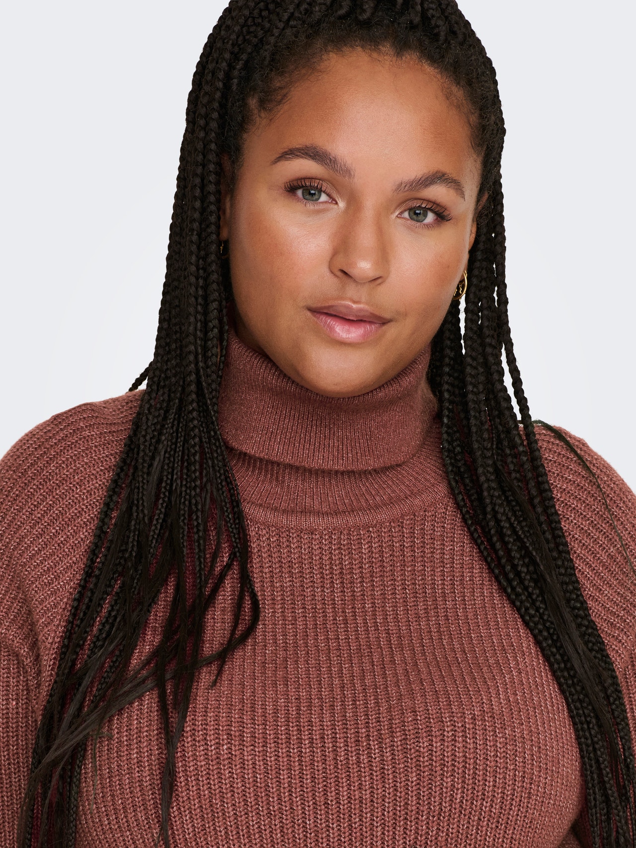 ONLY Curvy rollneck Knitted Pullover -Spiced Apple - 15263797
