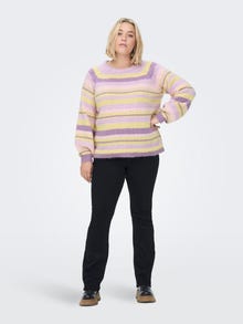 ONLY Curvy striped Knitted Pullover -Lavendula - 15263830