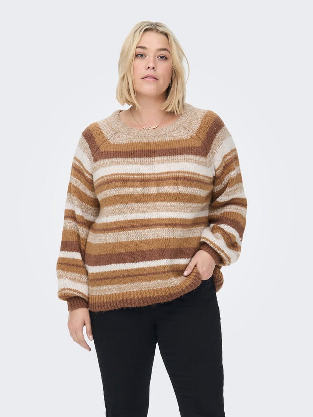 ONLY Curvy striped Knitted Pullover - 15263830