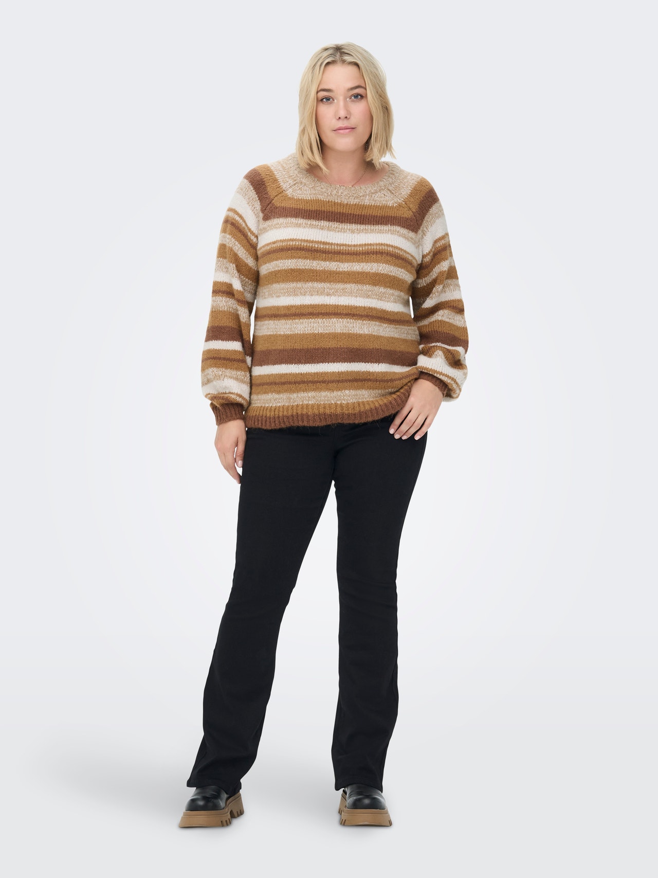 ONLY Curvy striped Knitted Pullover -Aztec - 15263830