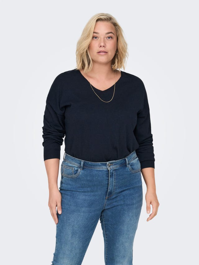 ONLY Curvy V-neck Knitted Pullover - 15263836