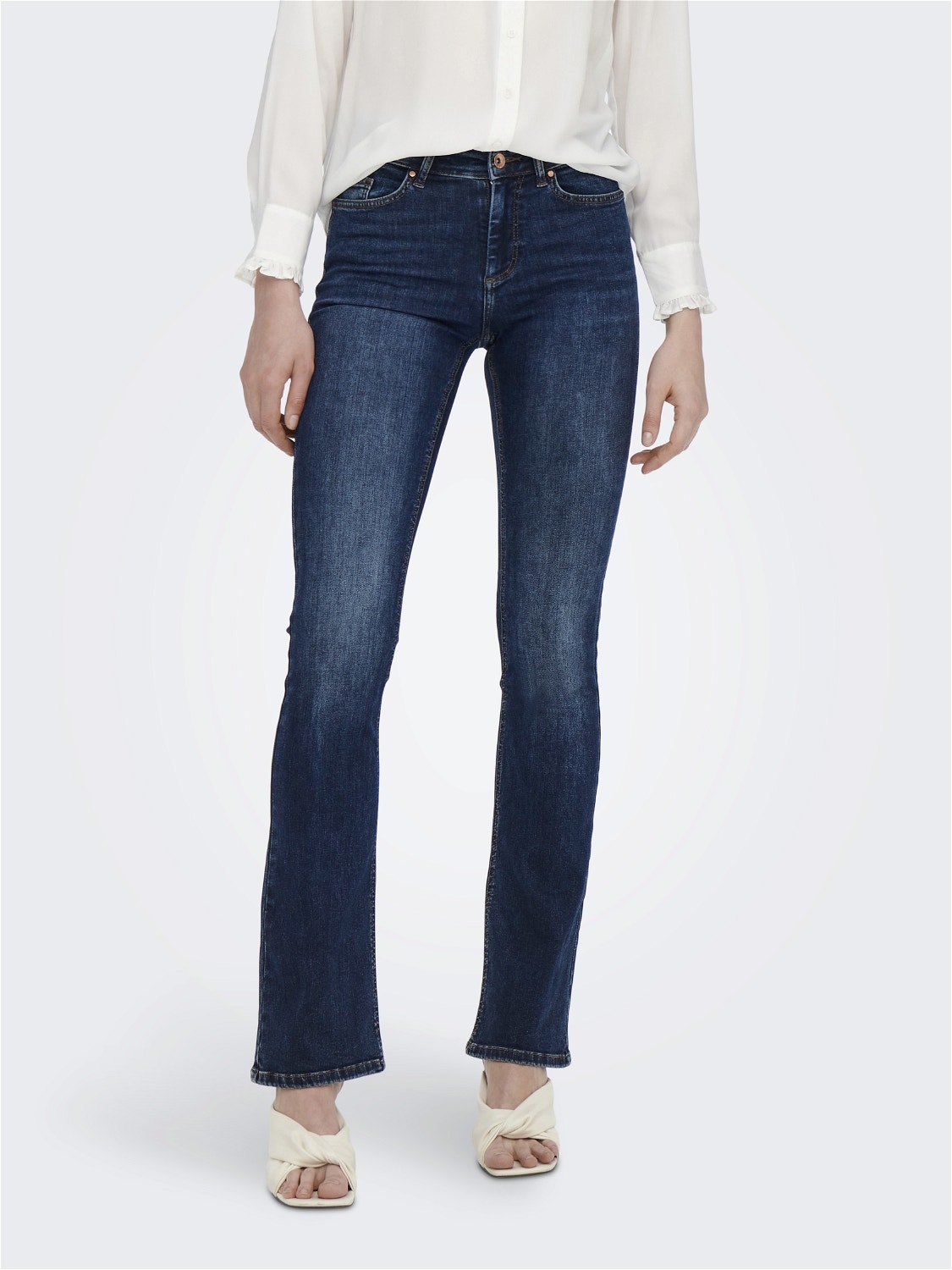 ONLY ONLBLUSH MID FLARED  NOOS Flared Jeans -Dark Blue Denim - 15264050