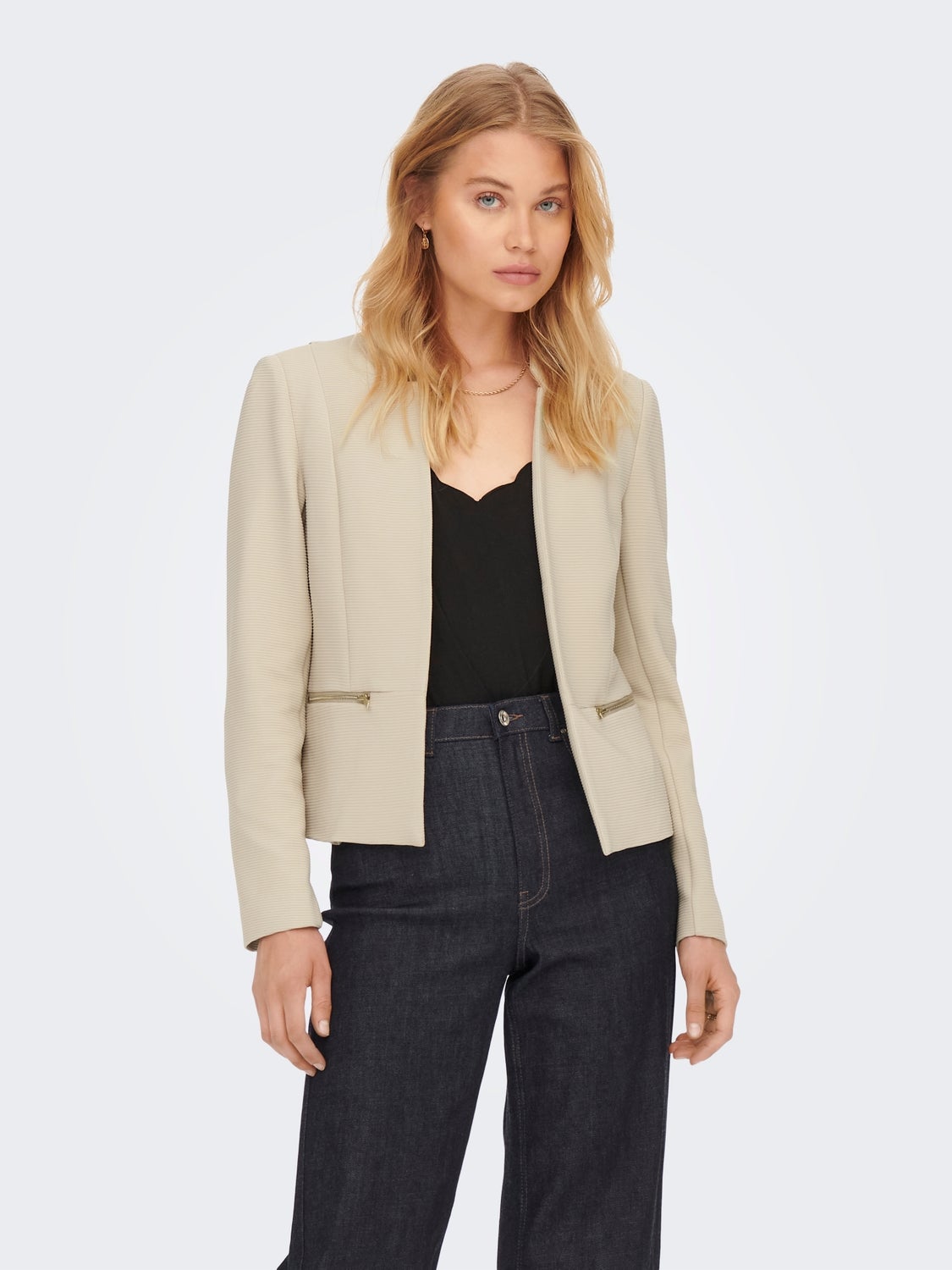 Women's Blazers: Black, White, Pink 