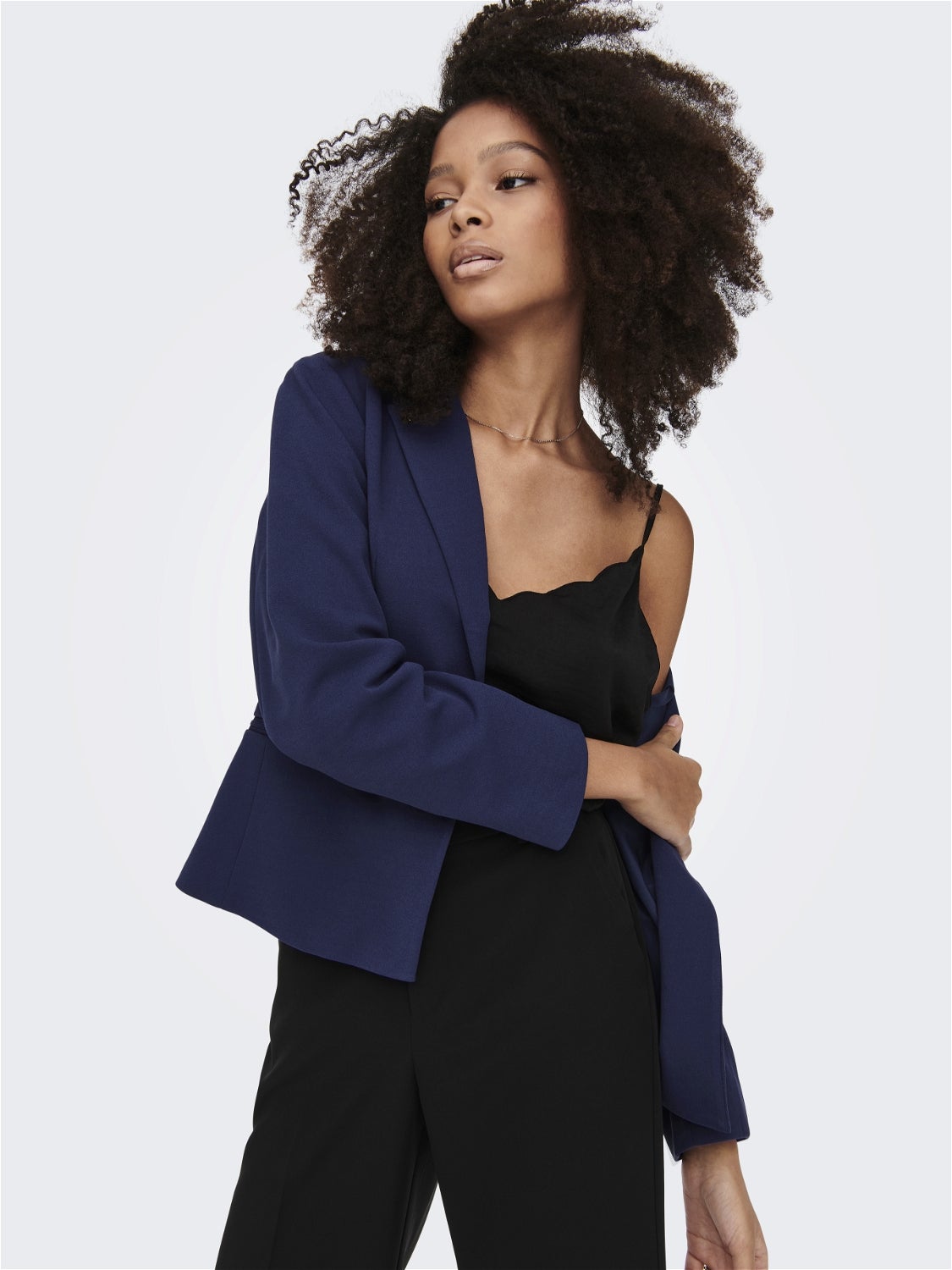 Fitted navy 2024 blazer womens