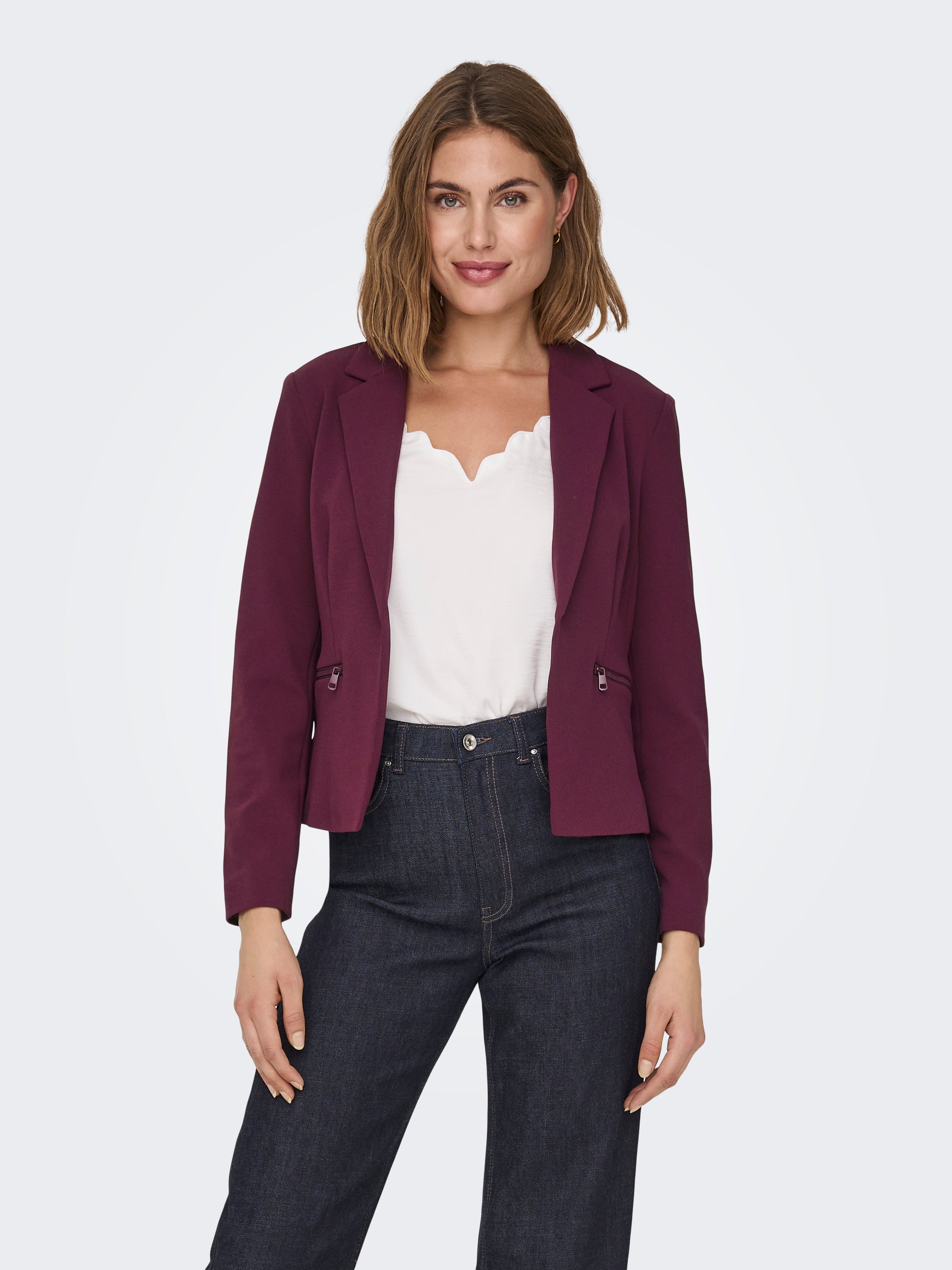 Fitted zip Blazer | Dark Purple | ONLY®