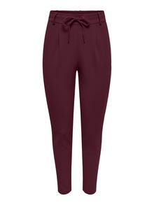 ONLY Regular Fit Mid waist Trousers -Windsor Wine - 15264162