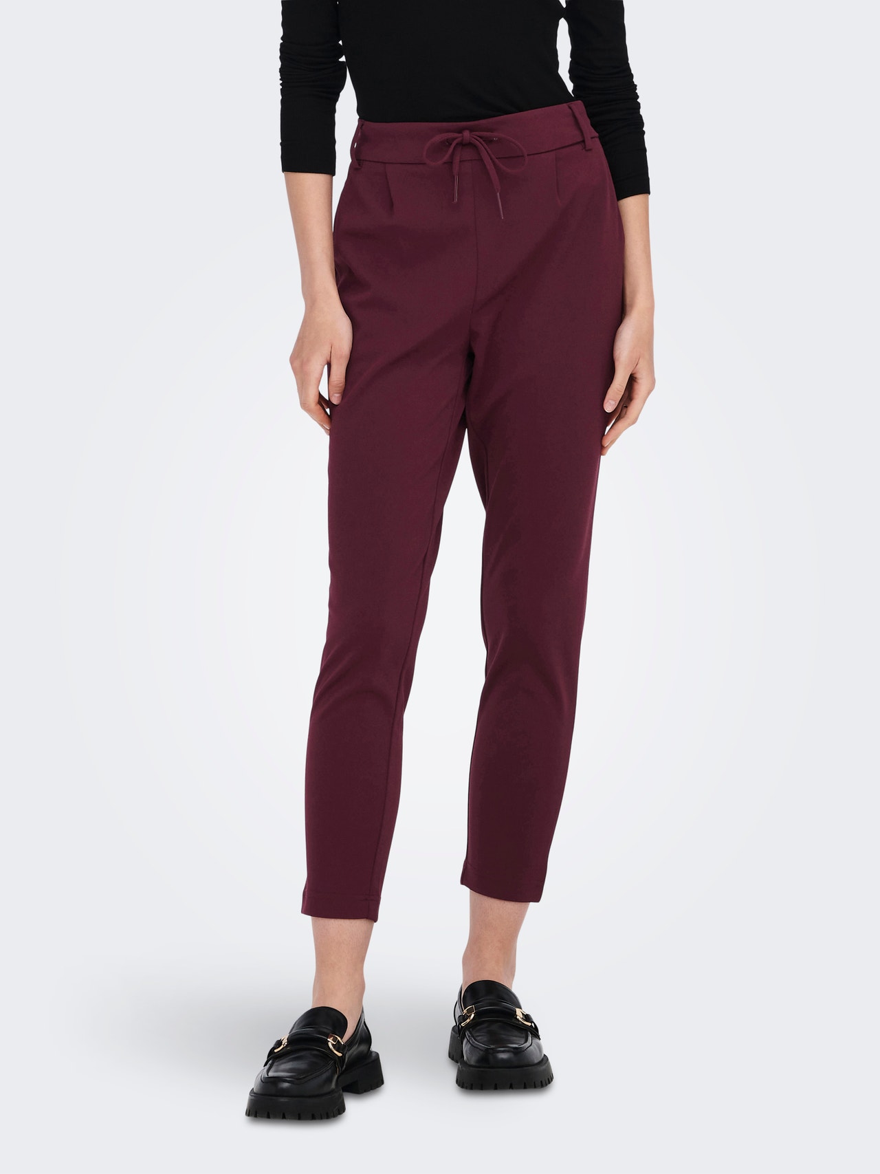 ONLY Pantalons Regular Fit Taille moyenne -Windsor Wine - 15264162