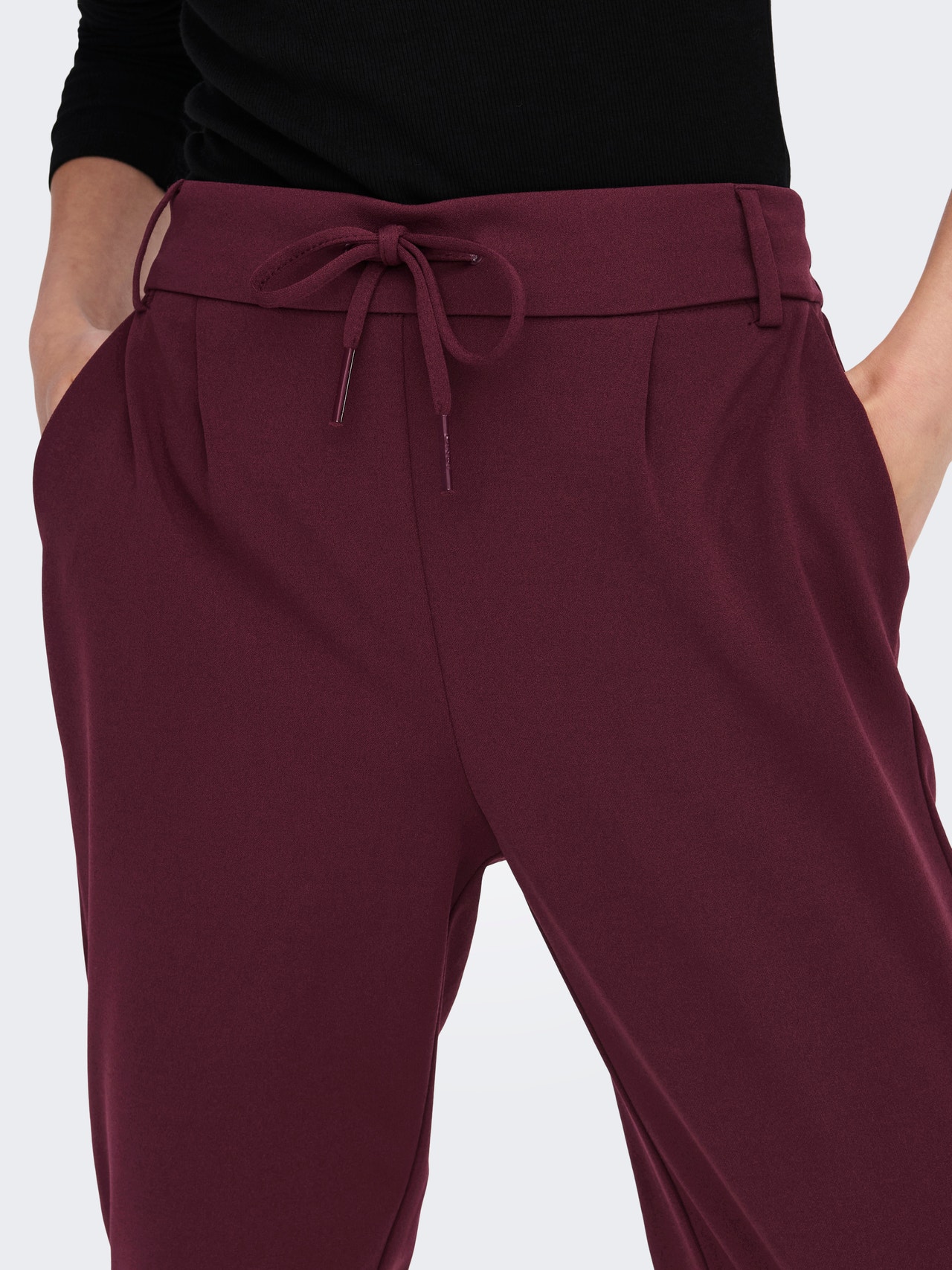 ONLY Pantalons Regular Fit Taille moyenne -Windsor Wine - 15264162