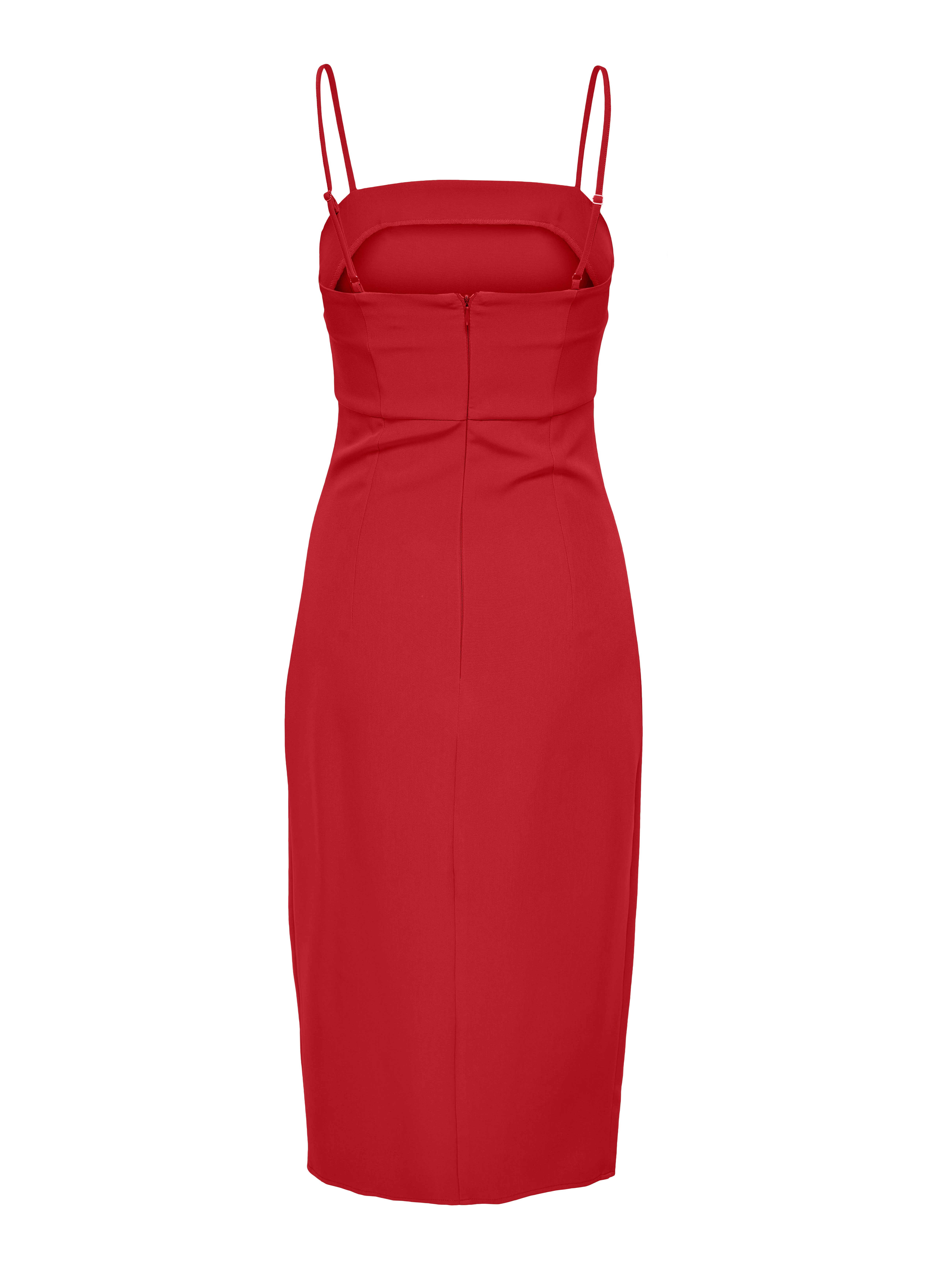 Red spaghetti strap midi on sale dress