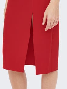 ONLY Slim fit Vierkante hals Smalle bandjes Lange jurk -Mars Red - 15264245