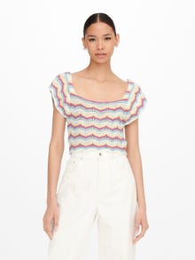 ONLY Square neck Pullover -Cloud Dancer - 15264359