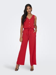 ONLY Solid colored Trousers -Mars Red - 15264448