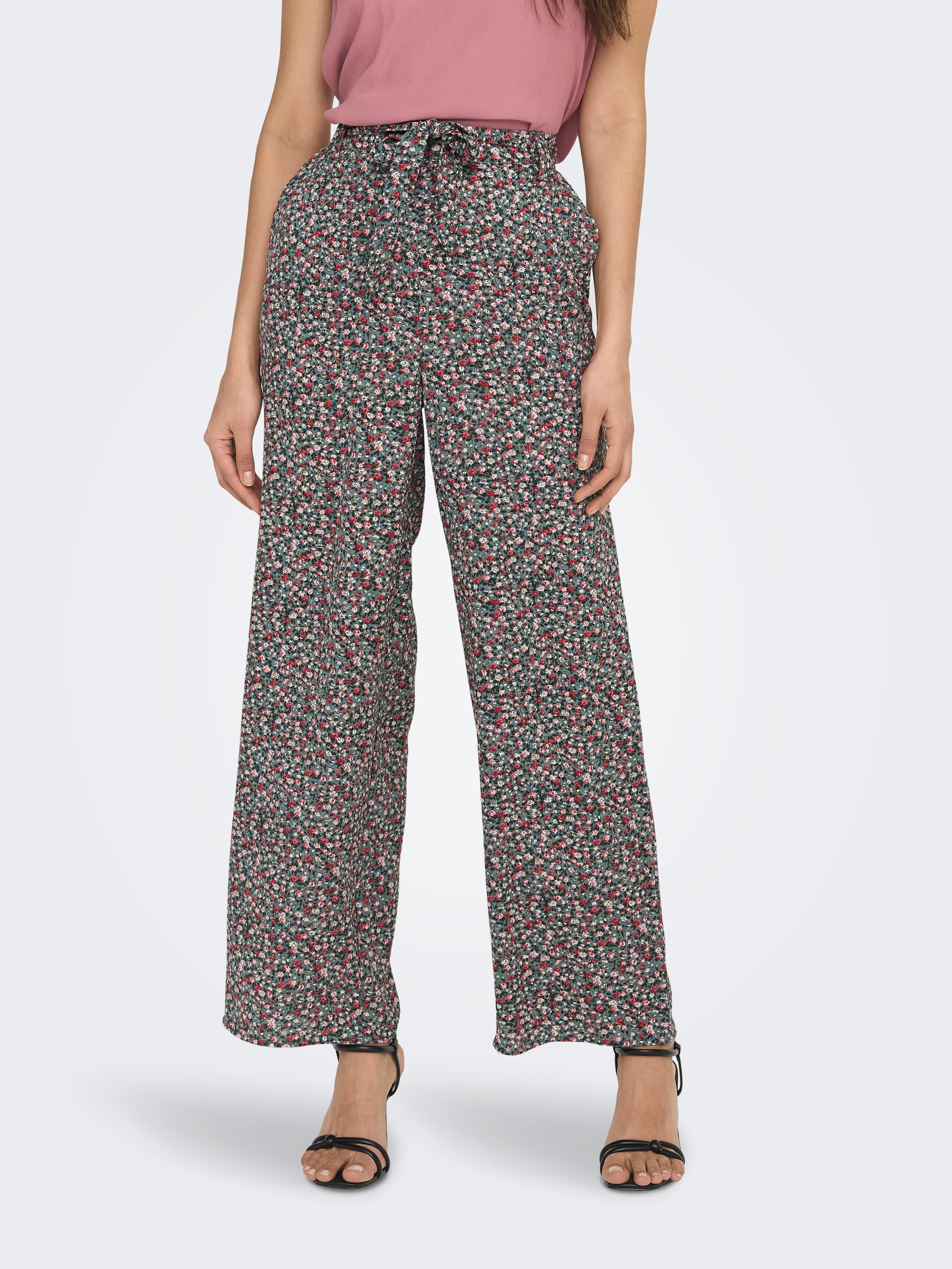 Buy Van Heusen Grey Printed Trousers for Women Online @ Tata CLiQ