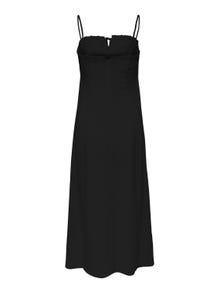 ONLY Solid colored strap Midi dress -Black - 15264454