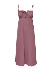 ONLY Regular Fit Round Neck Thin straps Long dress -Rose Brown - 15264454