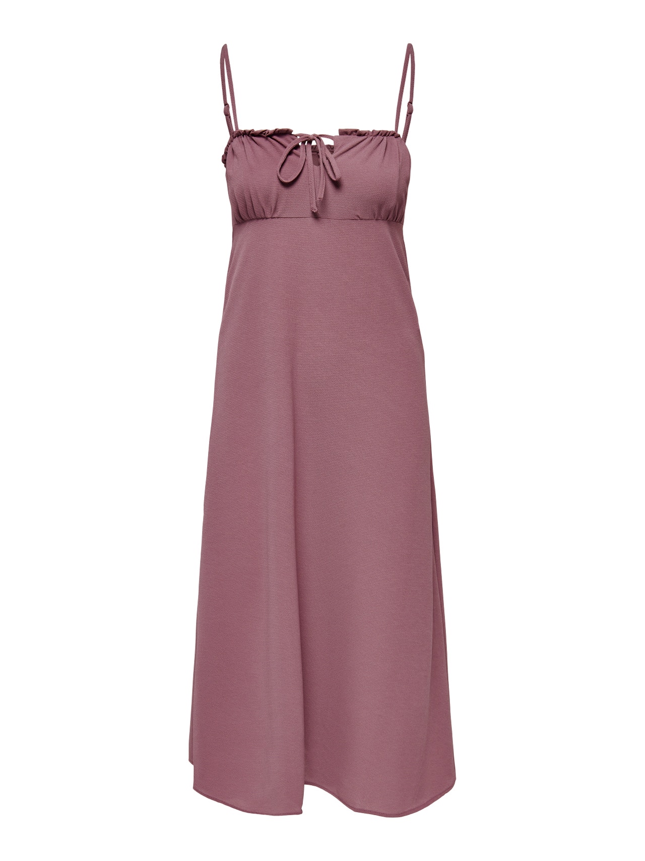 ONLY Solid colored strap Midi dress -Rose Brown - 15264454