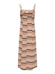 ONLY Patterned strap Midi dress -Inca Gold - 15264455