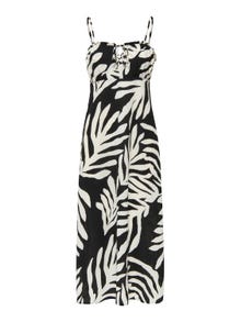 ONLY Patterned strap Midi dress -Black - 15264455
