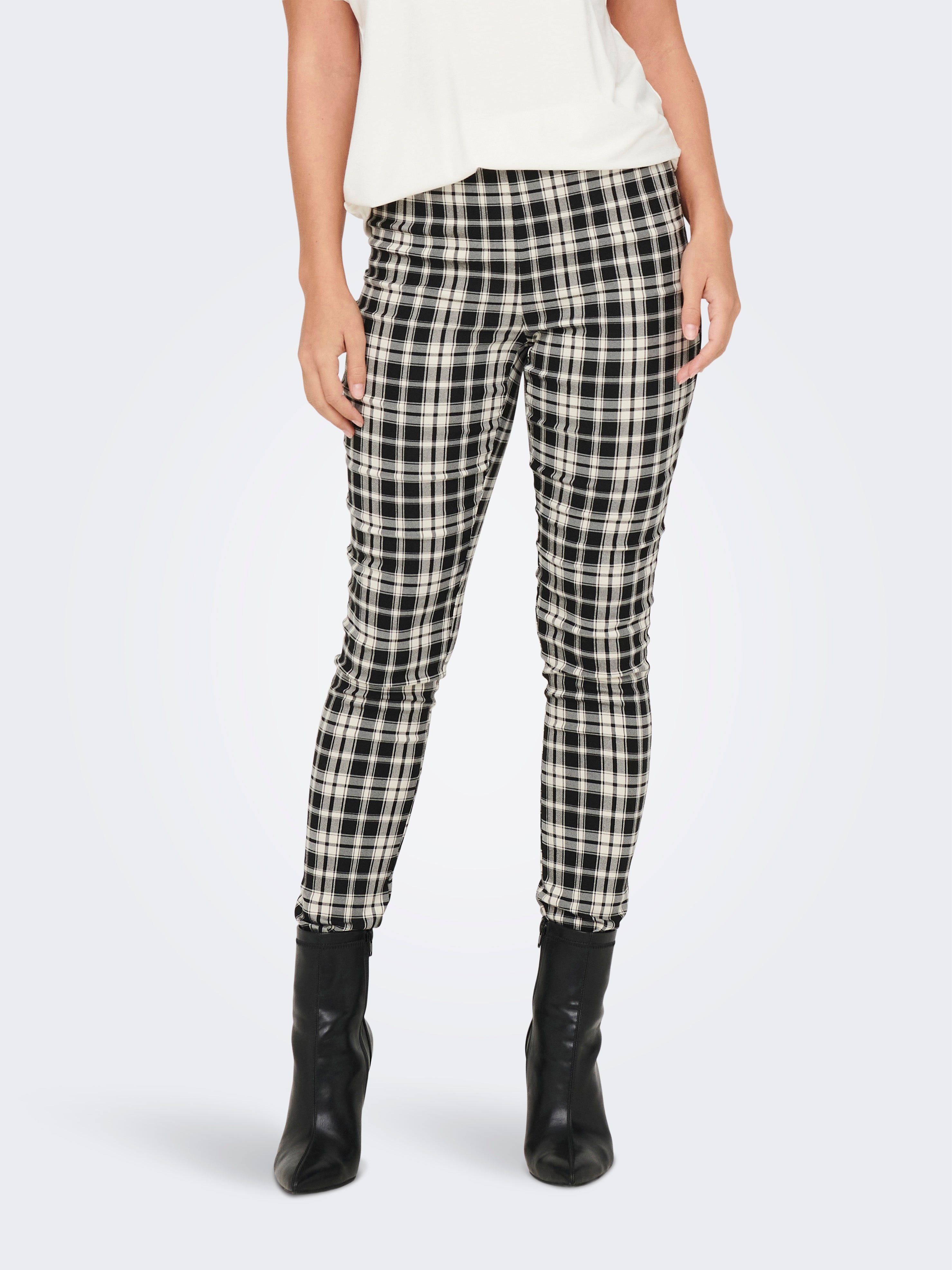High Waisted Check Leggings