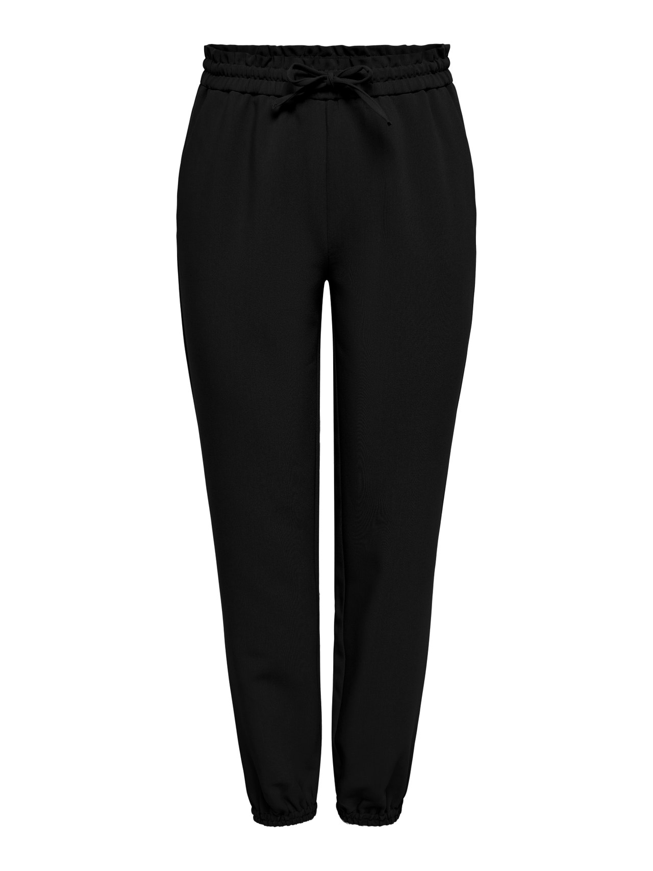 ONLY Pantalons Loose Fit Taille moyenne Élastique -Black - 15264613