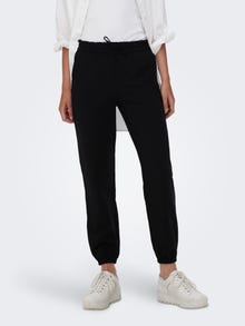 ONLY Loose Fit Mid waist Elasticated hems Trousers -Black - 15264613