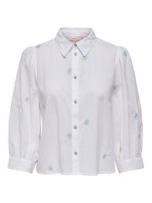 ONLY Boxy fit Overhemd kraag Manchetten met knoop Volumineuze mouwen Overhemd -Bright White - 15264753