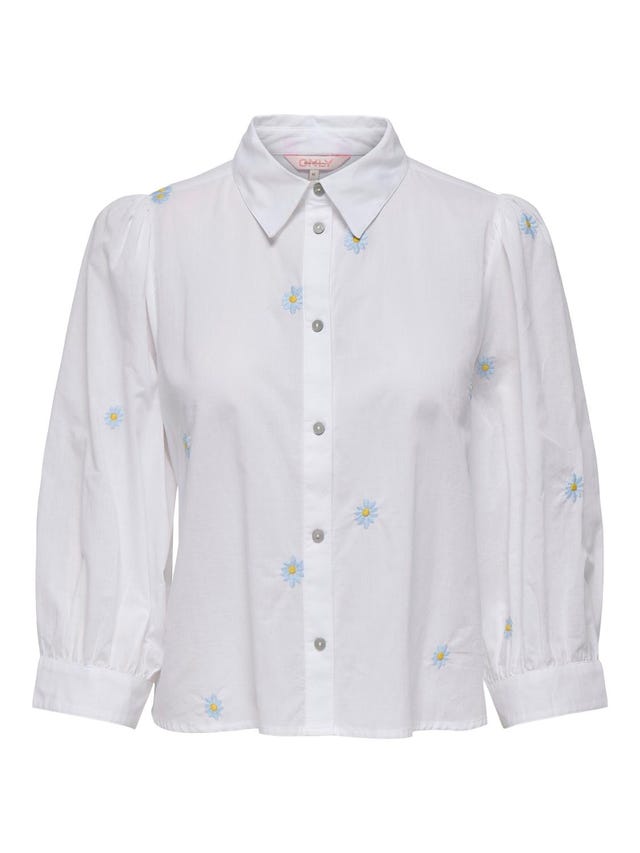 ONLY Box Fit Skjortkrage Manschetter med knappar Rymliga ärmar Skjorta - 15264753