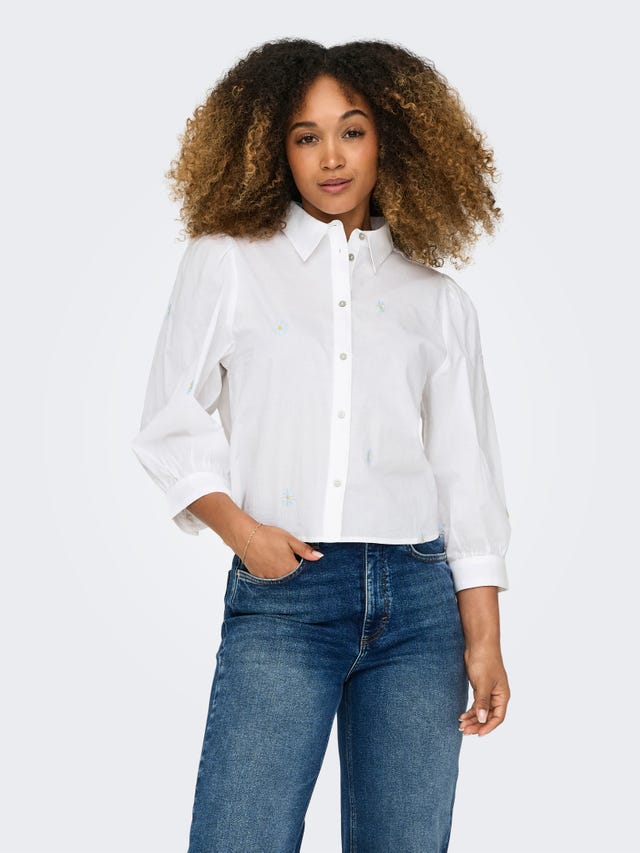 ONLY Cropped shirt with volume sleeves - 15264753