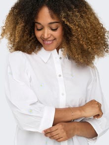 ONLY Box Fit Skjortkrage Manschetter med knappar Rymliga ärmar Skjorta -Bright White - 15264753