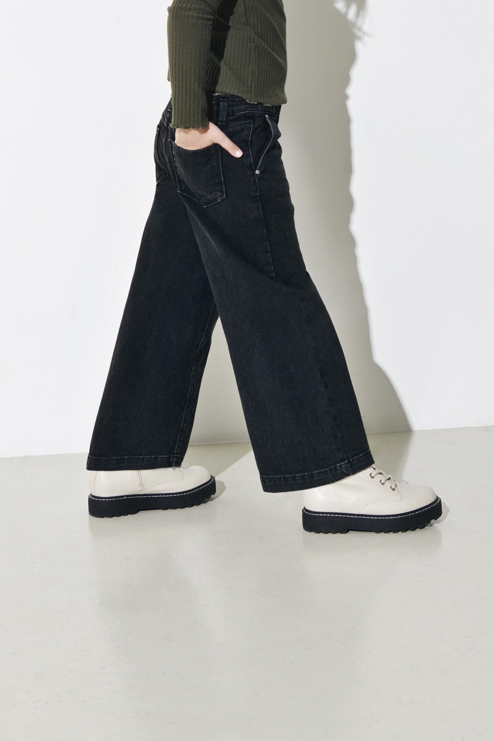ONLY Weiter Beinschnitt Jeans -Washed Black - 15264770