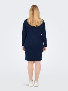 ONLY Curvy langermet Strikket kjole -Maritime Blue - 15264789