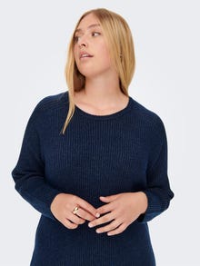 ONLY Curvy long sleeved Knitted Dress -Maritime Blue - 15264789