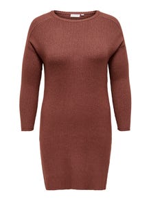 ONLY Curvy long sleeved Knitted Dress -Spiced Apple - 15264789