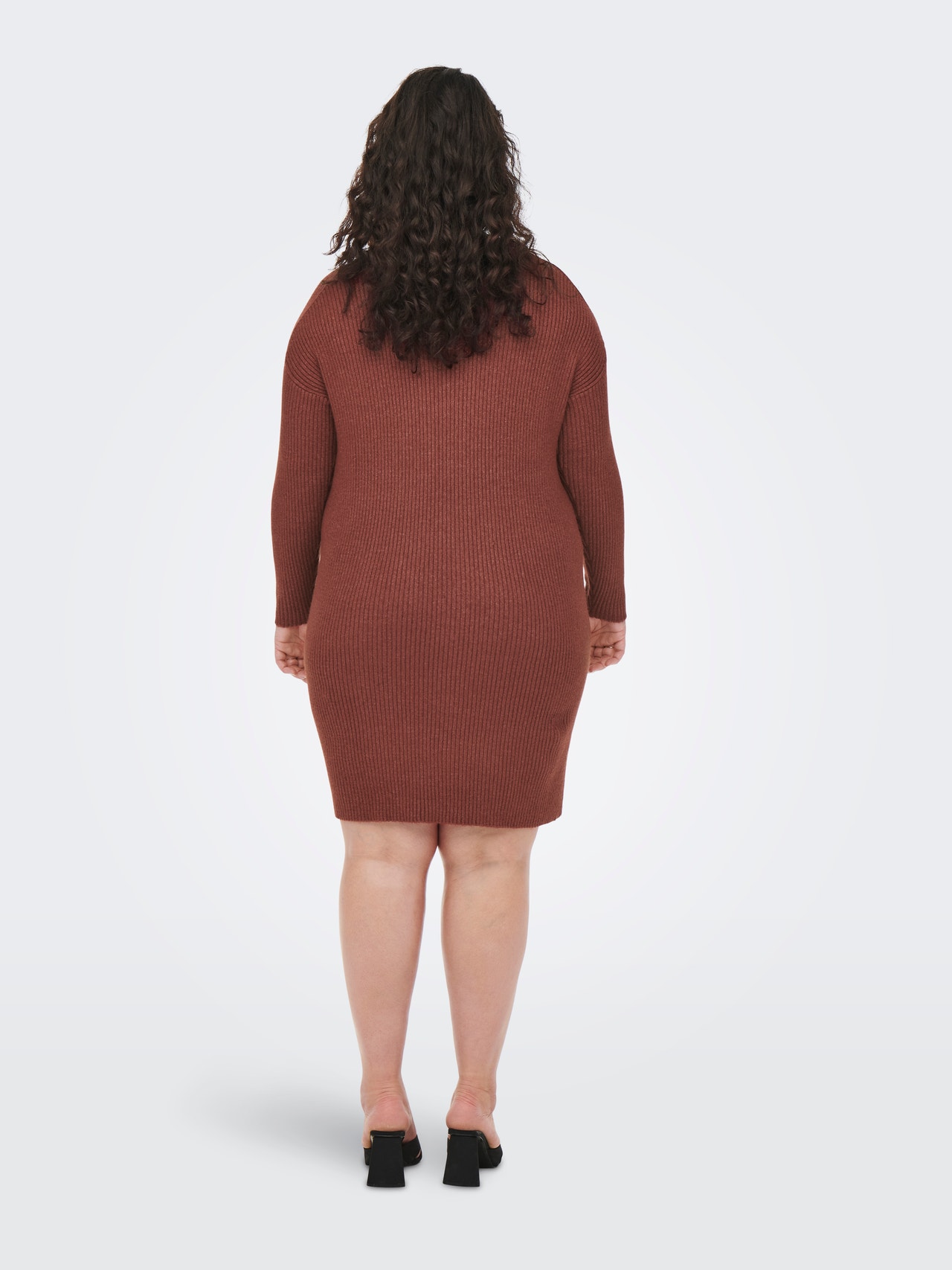 ONLY Curvy langermet Strikket kjole -Spiced Apple - 15264789