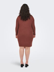 ONLY Curvy long sleeved Knitted Dress -Spiced Apple - 15264789