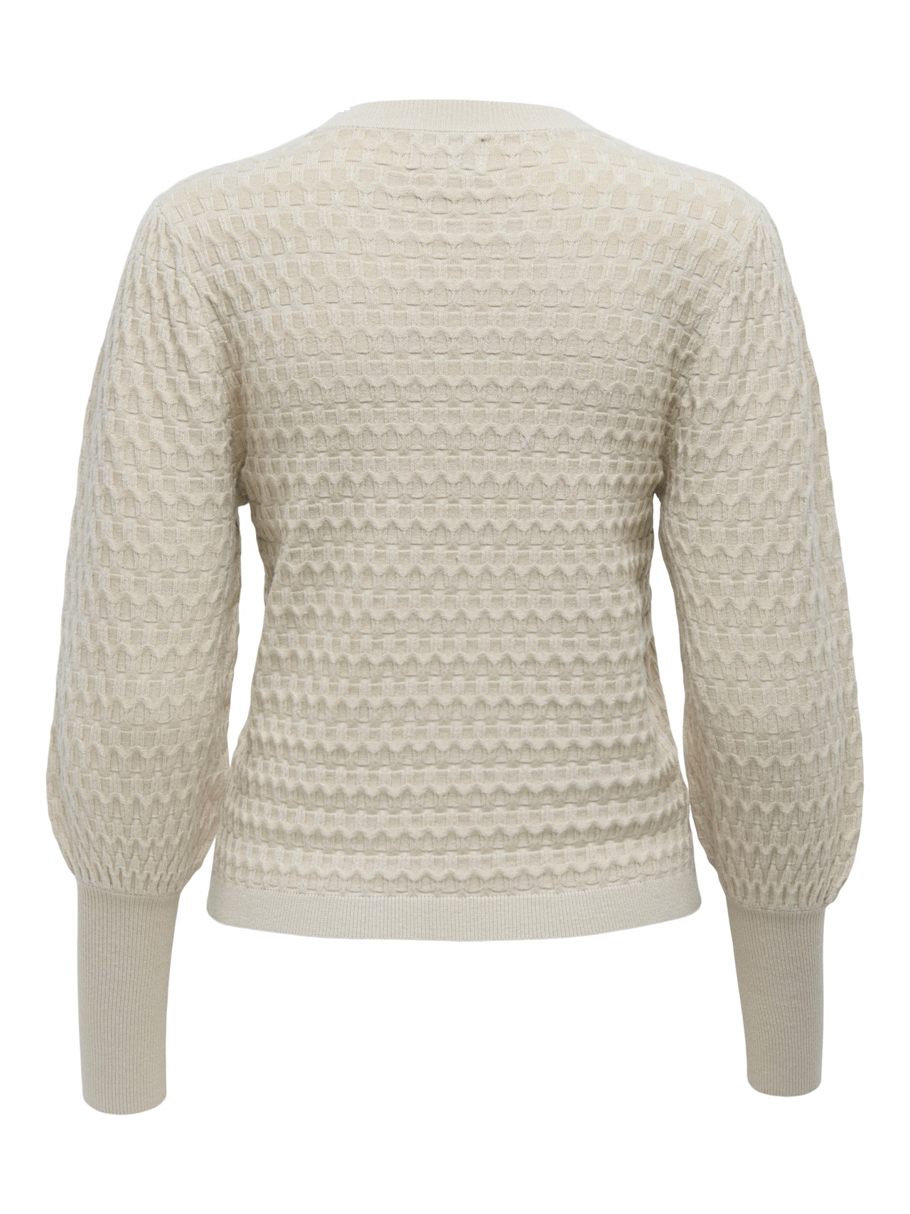 ONLY Regular Fit Round Neck High cuffs Volume sleeves Pullover -Pumice Stone - 15264797