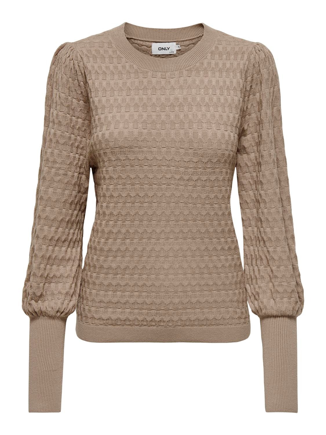 ONLY Structured Knitted Pullover -Silver Mink - 15264797