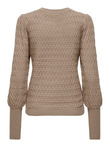 ONLY Pull-overs Regular Fit Col rond Bas hauts Manches volumineuses -Silver Mink - 15264797