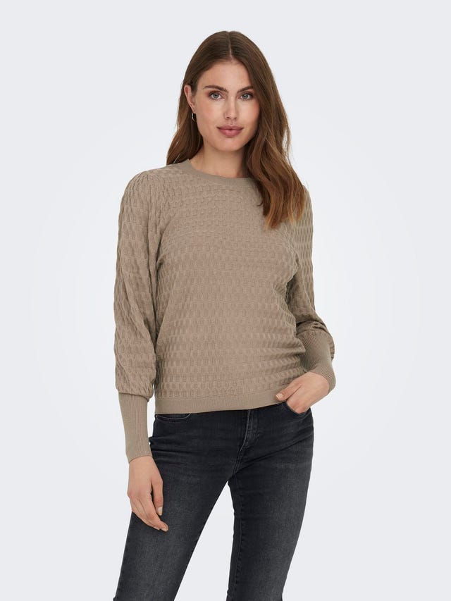 ONLY Pull-overs Regular Fit Col rond Bas hauts Manches volumineuses - 15264797