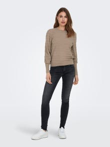 ONLY Pull-overs Regular Fit Col rond Bas hauts Manches volumineuses -Silver Mink - 15264797