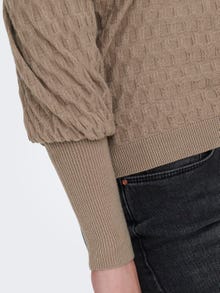 ONLY Normal geschnitten Rundhals Lange Bündchen Voluminöser Armschnitt Pullover -Silver Mink - 15264797