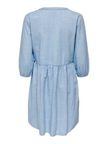 ONLY Robe courte Regular Fit Col en V -Medium Blue Denim - 15264868
