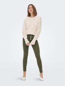 ONLY Skinny HW Trousers -Olive Night - 15264876