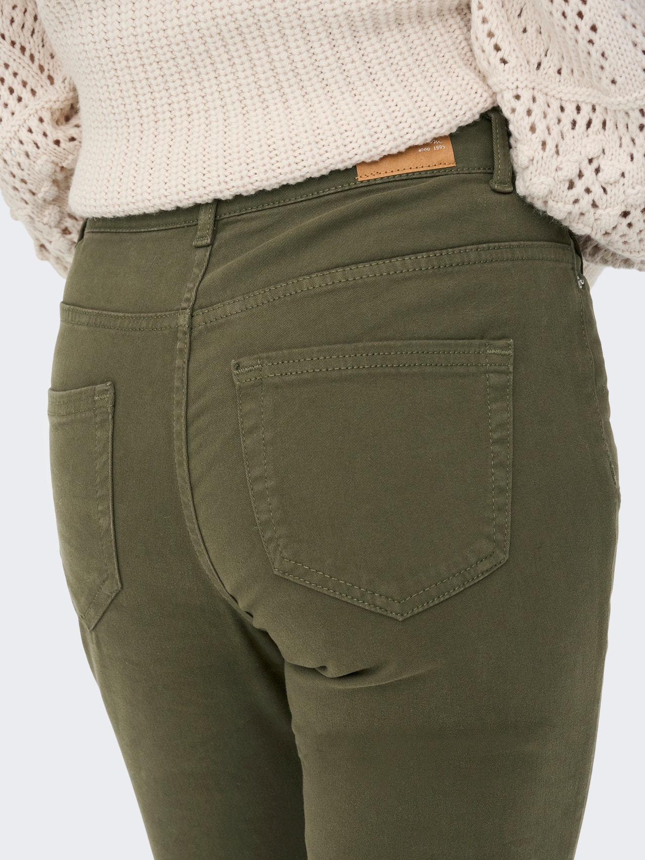 ONLY Skinny HW Trousers -Olive Night - 15264876
