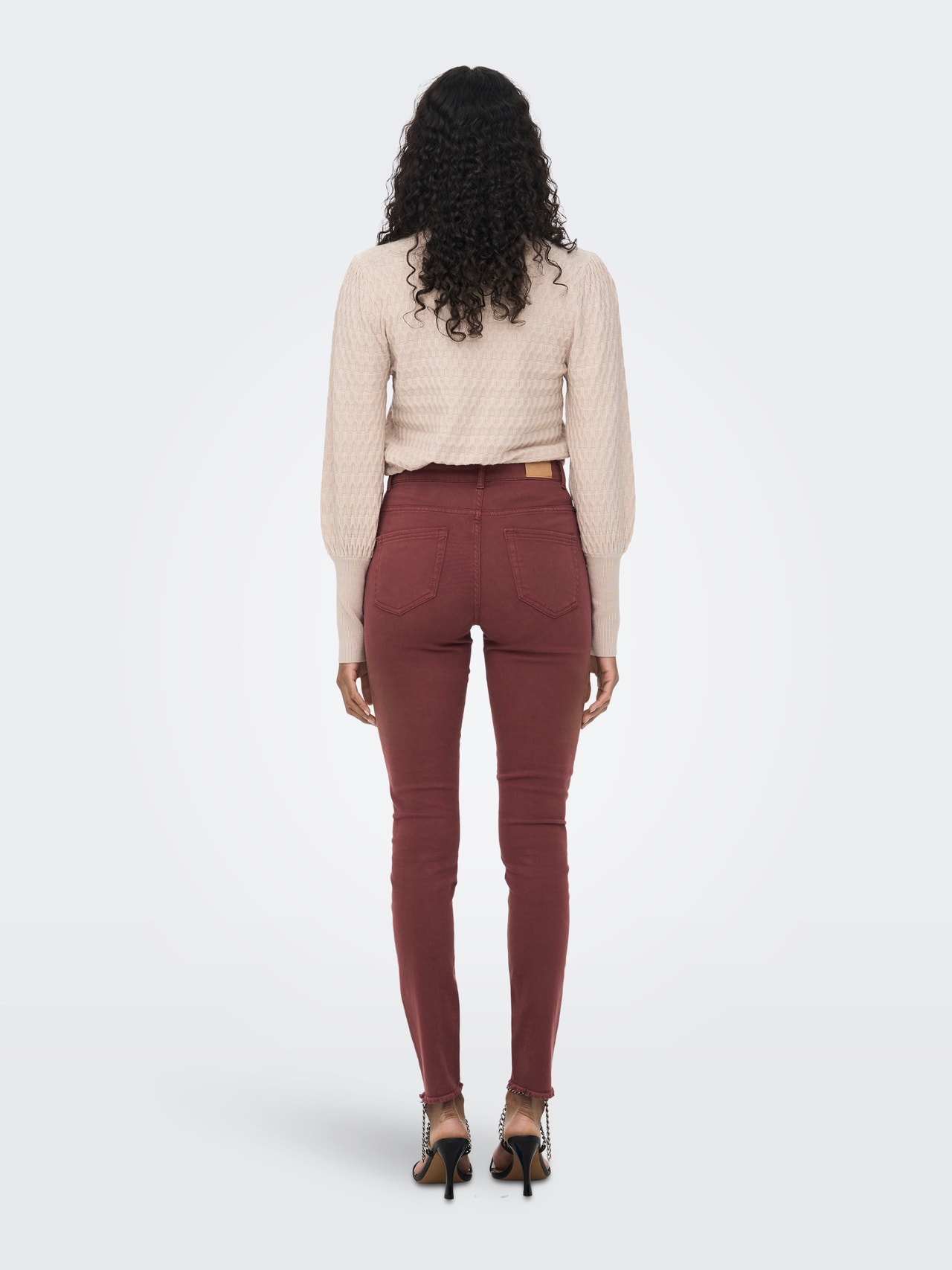 ONLY Skinny HW Trousers -Spiced Apple - 15264876