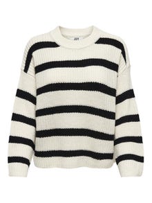 ONLY Stripete Strikket pullover -Eggnog - 15264902