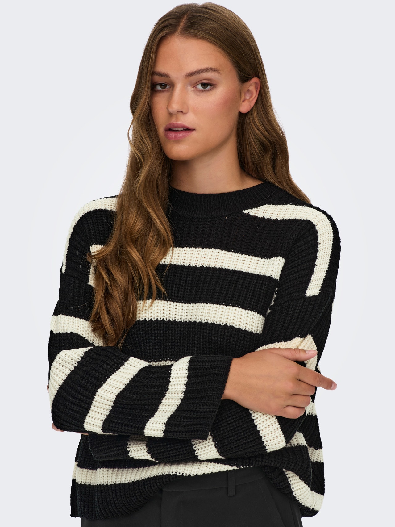 ONLY À rayures Pull en maille -Black - 15264902