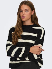 ONLY Round Neck Dropped shoulders Pullover -Black - 15264902