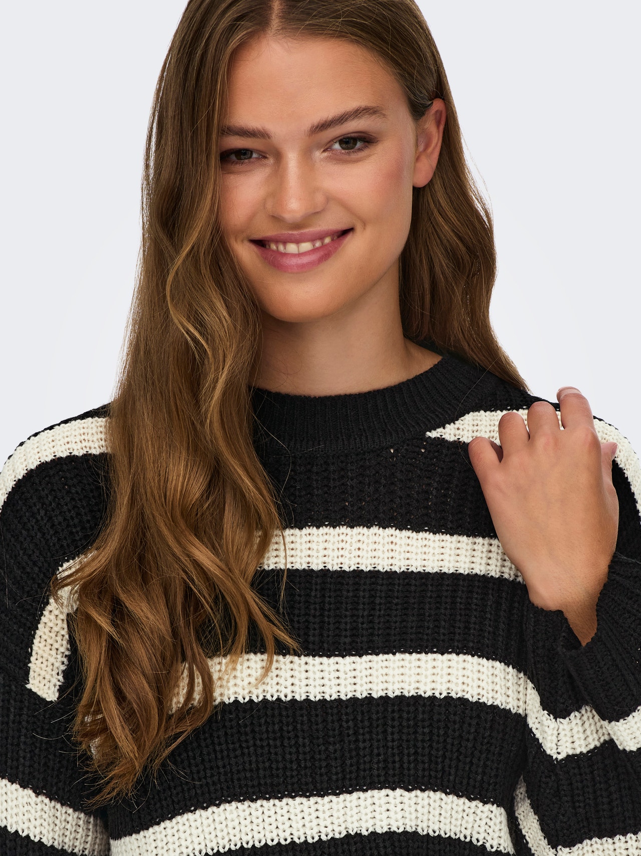 ONLY À rayures Pull en maille -Black - 15264902