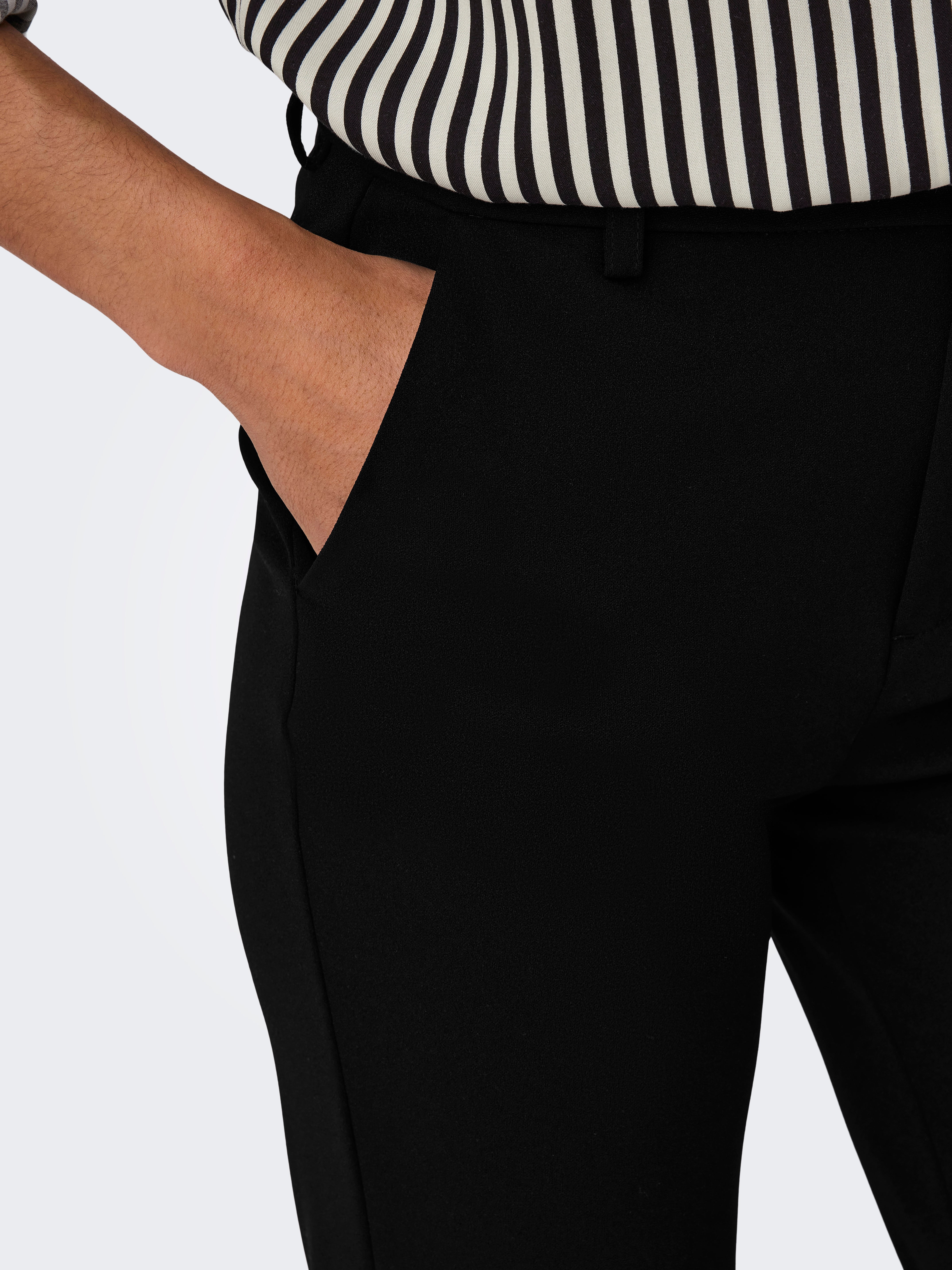 ONLRAFFY-YO Mittlere Taille Gerade geschnitten Hose | Schwarz | ONLY®